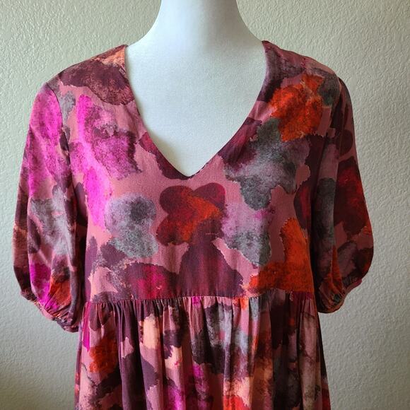 Anthropologie Vibrant Pink and Purple Midi Dress - Picture 3 of 14